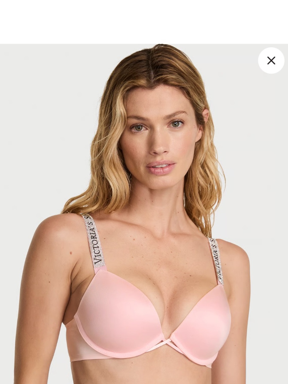Victoria's Secret Light Pink Logo Strap Push-Up Bra